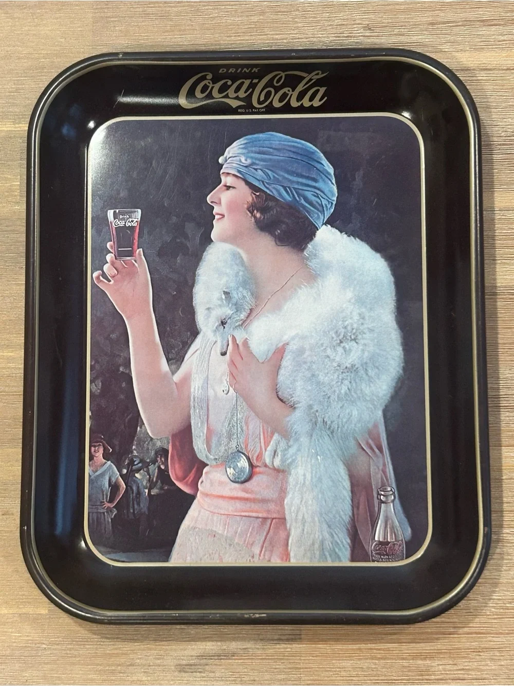 Vintage Coca Cola Tray with Flapper girl